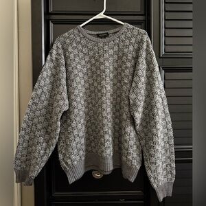 Gray Patterned Men's Sweater